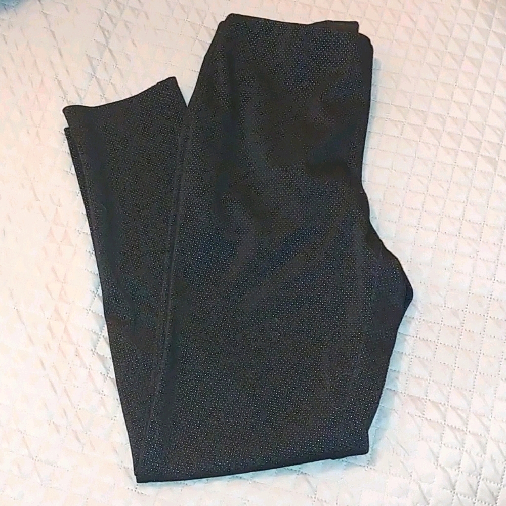 S/M Black leggings/slacks with gold shimmer